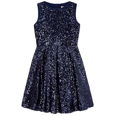 Yumi Girl Blue Sparkling Sequin Skater Dress
